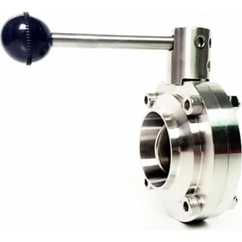 Fit 57mm 2.25" Pipe OD Butt Welding Sanitary Butterfly Flow Control Valve SUS 304 Stainless Beer Brewing Home