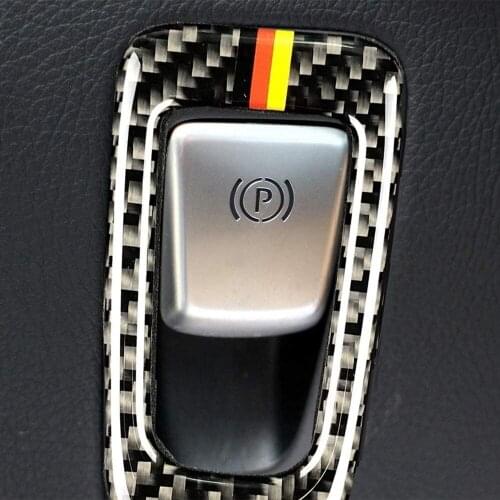 Carbon Fiber Electronic Hand Brake P Button Cover Trim Frame Sticker for Mercedes-benz C Class W205 C200 GLC 2015-up