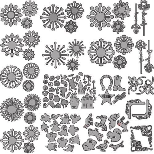 Stacking Layers Flowers Retro Corners Wildflowers Ghosts Animals Cutting Dies For DIY Scrarpbooking Cards Crafts Making 2021 New