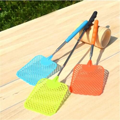 Outdoor Fly Swatter Retractable Swatters Telescopic Fly Killer Stainless Steel Anti Mosquito Pest Reject Insect Killer Supplies