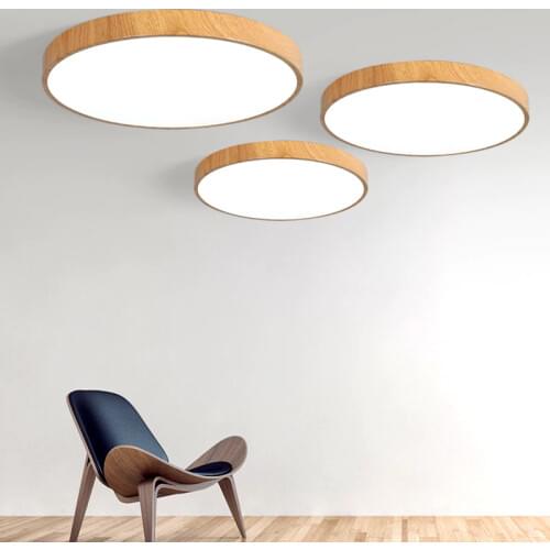 Ultra-thin wood grain LED Ceiling Light Modern Lamp Living Room Lighting Fixture Bedroom Kitchen Surface Mount Flush Panel lamp