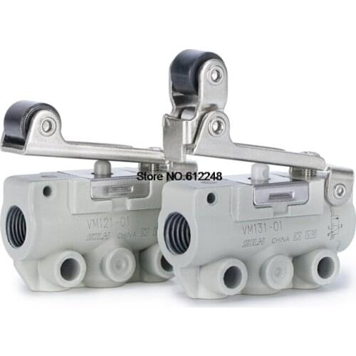 VM120 VM123 VM130 VM131 VM133 Pneumatic Switch 3 Position 2 Way 3 Way Mechanical Push Button Valve Hand-Operated Valves