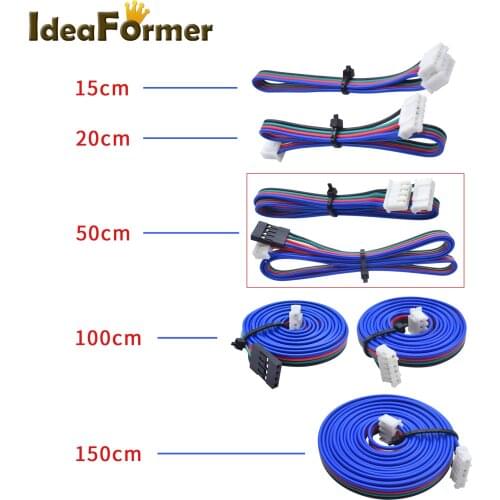 3D printer parts DuPont line HX2.54 4pin 15cm/20cm/50cm/100cm/150cm to 6pin White Terminal stepper Motor cable for Stepper Motor