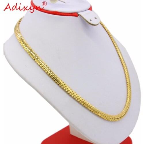 Adixyn Snake Chain Trendy Jewelry For Women Wholesale 8MM Gold Color Italian Link Chain Necklace Men Gifts N05073