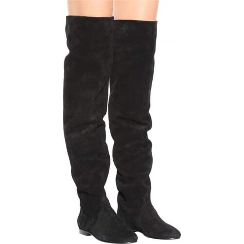 Sapato feminino thigh high stretch boots black ladies shoes boots leather stockings over the knee shoes woman 2019