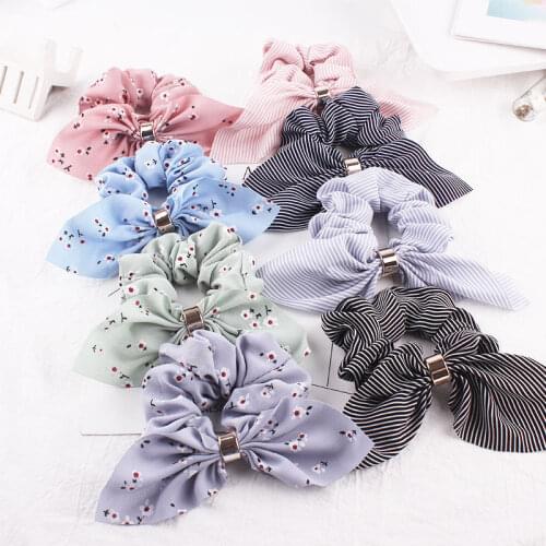 Women Rubber Bands Tiara Satin Ribbon Scrunchie Bow Hair Band Rope Scrunchie Ponytail Holder Elastic Gum for Hair Accessories