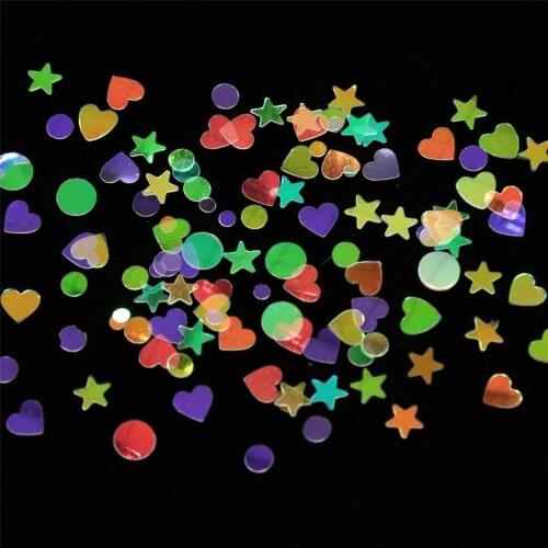 1 Box Shiny Round Ultrathin Sequins Colorful Nail Art DIY Nail Sequins 3D Love Sequins Decoration Design Sticker