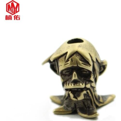 1PC Cyberpunk Tree Man Transformers Retro Brass Copper EDC Paracord Beads Lanyard Pendants Knife Beads Umbrella Rope Cord Beads