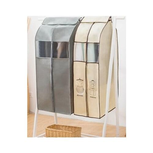 1PC Clothes Suit Dust Cover Thickened Nonwoven Hanging Storage Bag Wardrobe Organizer Coat Clothing Dustproof Protector Case M L