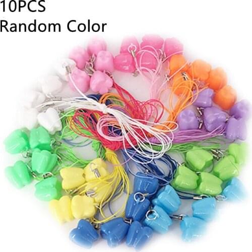 10Pcs Kids Childrens Deciduous Tooth Mini Storage Box Tooth Shape Teeth Storage Chain Box Tooth Souvenir Tools Keepsake Box