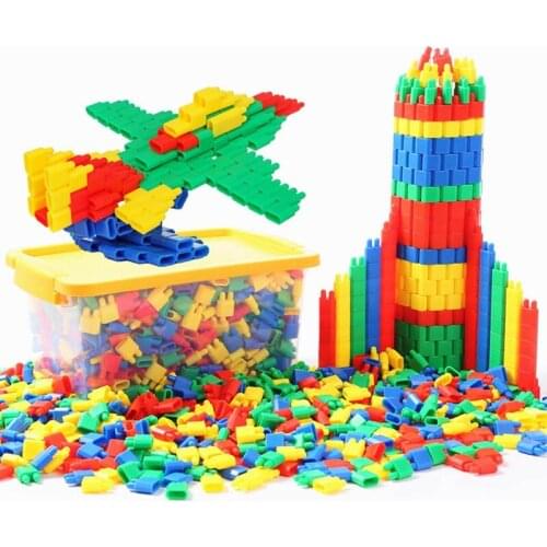 100pcs Rocket Bullet Building Blocks Assembled Plastic Spell Insert Building Blocks Children Intelligence Toys