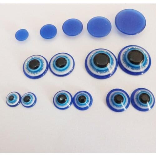 300pcs/lot new 8/10/12/14/16mm glitter blue flat round plastic toy animal eyes for diy doll accessories--color size option