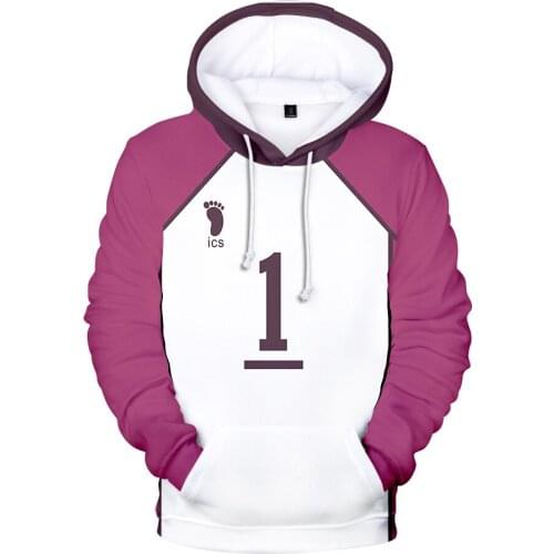 Anime Haikyuu Cosplay Jersey Shiratorizawa Academy Hoodies Sweatshirt Ushijima Wakatoshi Tendo Satori Sportwear Costume
