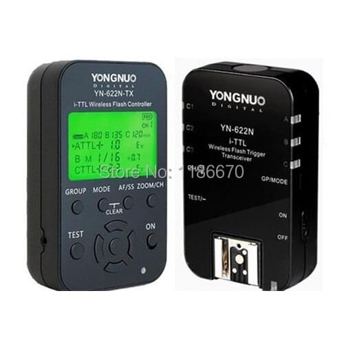 FREE SHIP! 2Pcs Upgraded YN-622N-TX + YN-622N Wireless i-TTL Flash Trigger for Nikon D7100 D5200 D5100 D3100 D3200 + LCD Screen