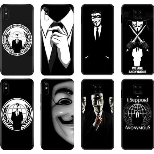 Black tpu Case For Xiaomi Redmi 7A 8 8A 9 9A 9C Case Redmi Note 8T 8 Pro T Note 9 9S 9 Pro Case Anonymous