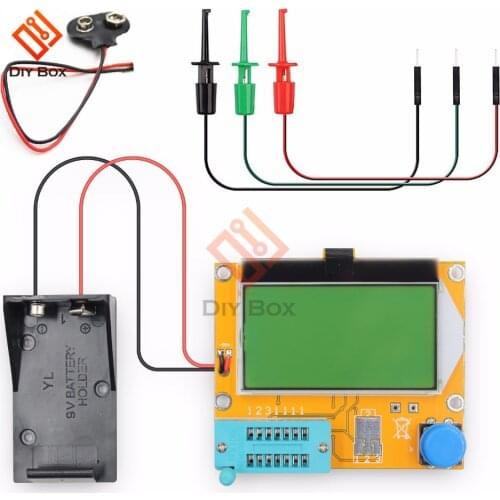 LCR-T4 Mega328 Digital Transistor Tester Diode Triode Capacitance LCR T4 Meter 12864 9V LCD Screen For MOSFET/JFET/PNP/NPN