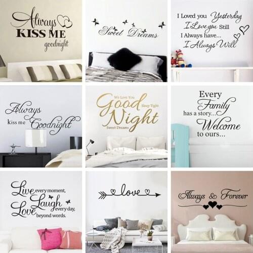Quote Good night sweet dreams Wall Stickers Personalized Creative For Living Room Bedroom Art Decals wallstickers