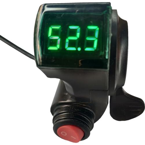 E-Bike Thumb Throttle Voltage Display Switch Handle Finger Throttle E-bike Electric Bicycle Vehicle 12V to 99V Thumb Throttle