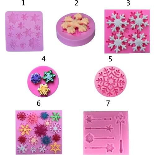 Snowflake Shape Mould Fondant Soap Sugar Craft Cake Decorating Silicone Mold sugar craft Snow DIY baking tools chocolate mould