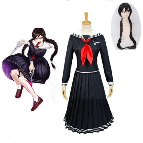 Anime Danganronpa Dangan-Ronpa 2 Toko Fukawa Cosplay Costume School Uniform Halloween Party costumes Dangan-Ronpa Cosplay Wig