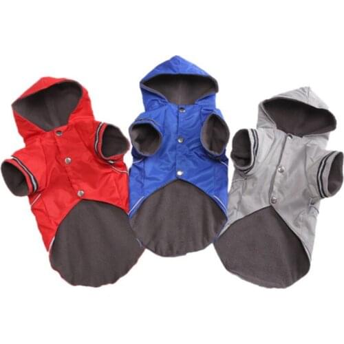 Pet Dogs Two Legs Costume With Cashmere Inner Rain Days Puppy Windproof And Waterproof Raincoat Dog Gifts