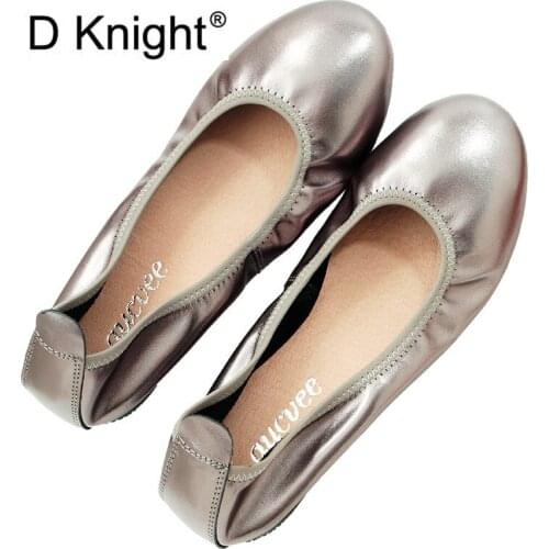 Genuine Leather Loafers Nurse Slip On Women Flat Boat Sapato Feminino Ballet Flats Women Shoes Plus Size 34-43 Flat Shoes Women