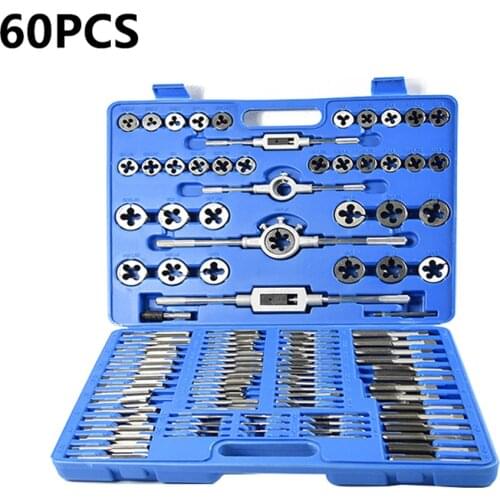 110pcs Metric Tap Die Hss Tap Screw Drill Hand Plug Tap Wrench Tapping Tools Tap and Die Set