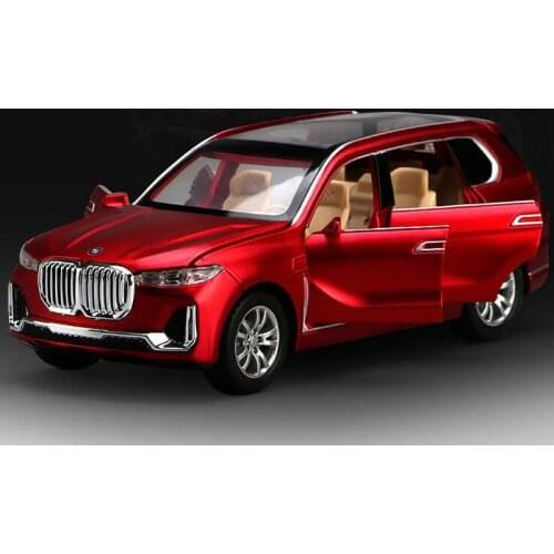 1:32 Diecast Alloy Car Model X7 Six Doors Can Be Opened Sound And Light Pull Back Function Kids Toys Gift For Children