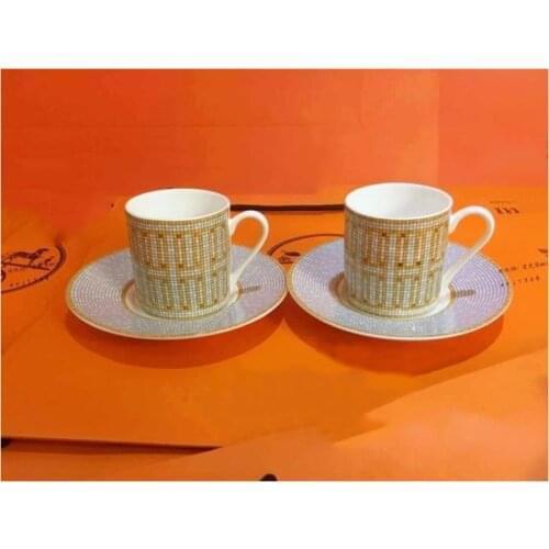 Pack of 2 Ceramic Cup and saucers milk cup coffee drinkware