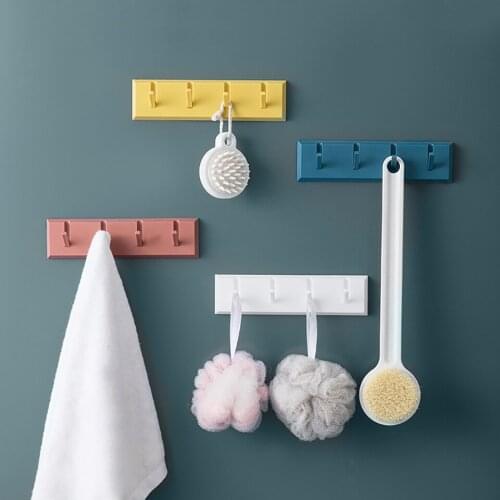 Wall-mount Hook Strong Viscose Door Hanger Kitchen Row Hook Sticky Hook Bathroom Wall Storage Rack Wall-hung Type Home Decor