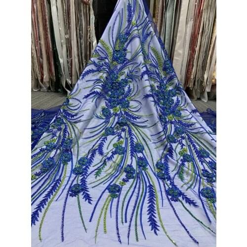 New exquisite large flower position handmade bead embroidery, French tulle lace, high-end ladies skirt