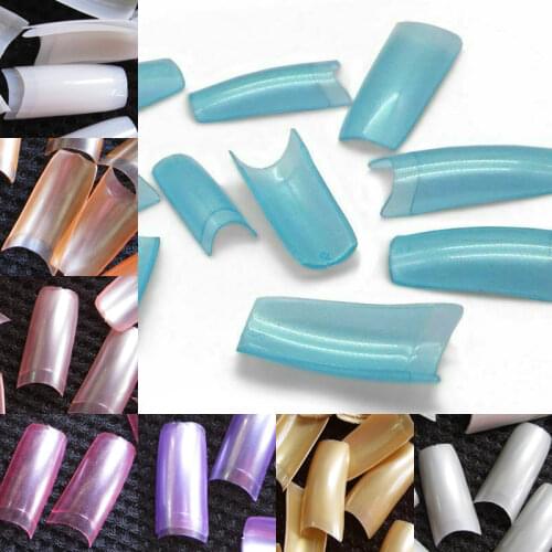 NEW 500 PCS French Style Nail Tips Pearl Pearly Color False Acrylic Nails UV Gel Nail Art Tips Tools