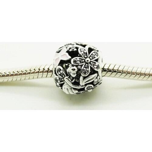 Popular Beads For Jewelry Making Dazzling Daisy Fairy Charm Fits Beaded Chains Bracelets For Woman DIY Sterling Silver Jewelry