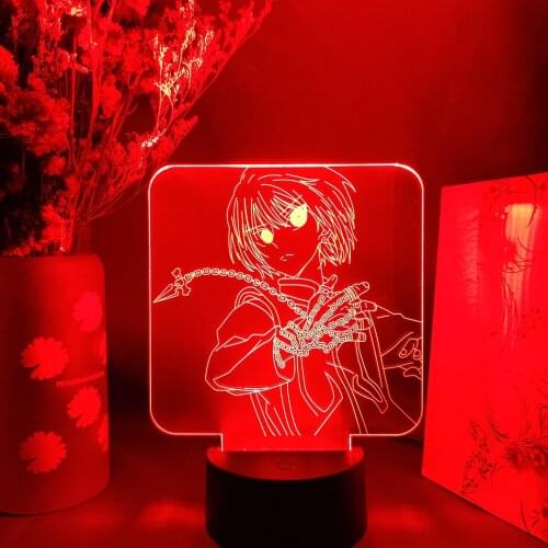 Cool Kurapika 3D Figurine Night Lamp Anime Hunter x Hunter Nightlight Otaku Xmas Gift Glow LED Sensor Color Changing Light Decor