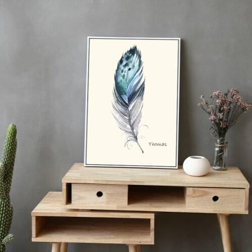 Nordic Vintage Bird Feather Poster Removable New DIY Has Frame Fashion Painting Modern Art Canvas Picture Home Wall Decoration