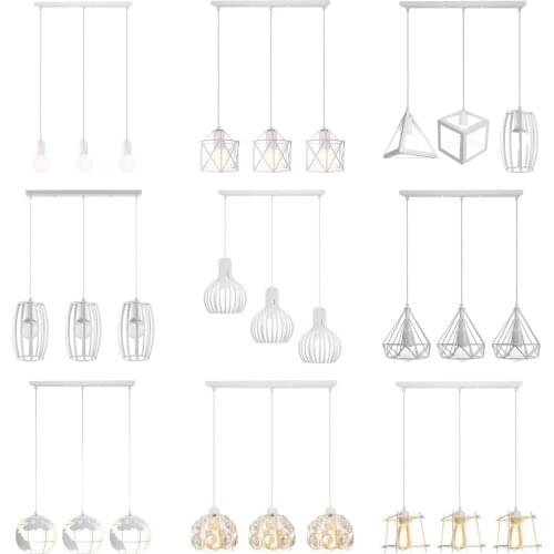 3 Heads Modern LED Pendant Light Vintage Industrial Retro Ceiling Lamp Shade for Living Room Kitchen Home Lighting Fixture Decor