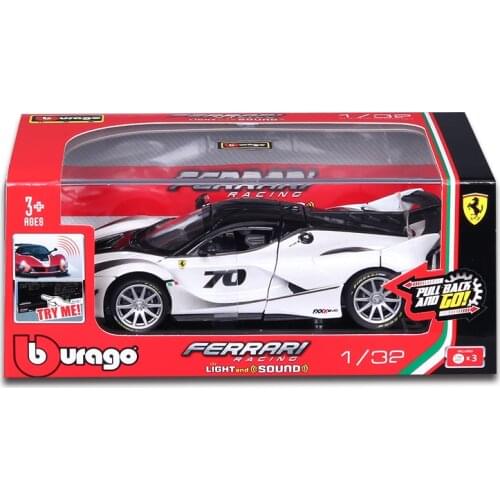 Bburago 1:32 Ferrari fxxk sports car sound and light Alloy Luxury Vehicle Diecast Pull Back Cars Model Toy Collection Gift