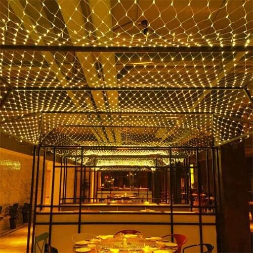 LED Net Mesh Fairy String Light Garland Window Curtain Christmas Fairy Light Wedding Party Holiday Outdoor Garden Decoration