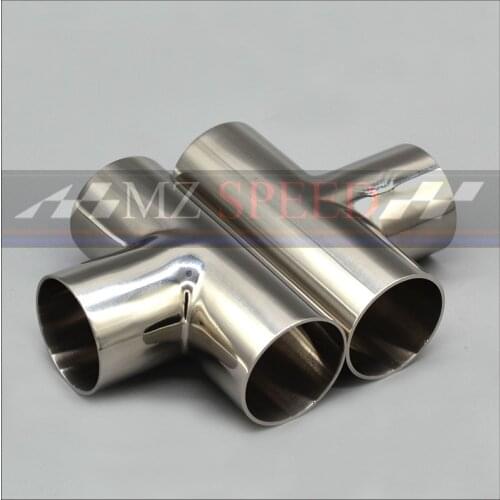 51mm 2" 57mm 63mm 76mm OD Sanitary Weld T-typeThree links Pipe 304 stainless steel car exhaust pipe muffler welded pipe
