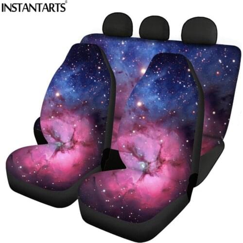 INSTANTARTS Multicolor Starry Sky Pattern Comfortable Car Interior Seat Covers Heavy-Duty Universal Car Front/Back Seat Covers
