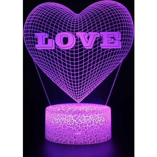 Unique Moms Gifts Romantic love Rose Flower 3D Led Night Light 7 Color Change Novelty Table Lamp Home Decor Bedside LED Lamp