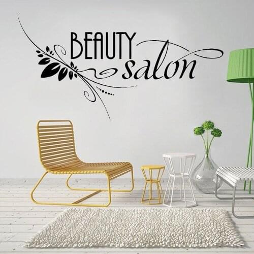 Beauty Salon Sign Vinyl Wall Stickers Spa Barbershop Hair Stylist Wall Decal Window Wall Decor Poster Wallpaper