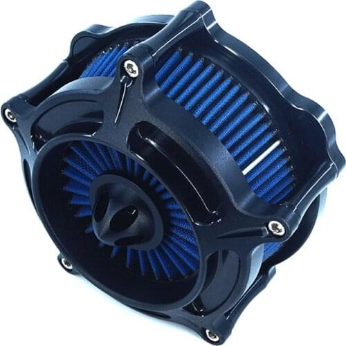 Motorcycle Turbine Air Cleaner Intake Filter Cnc Cut Kit Black for Harley Sportster XL 883 XL 1200 2007-up Fitment-A