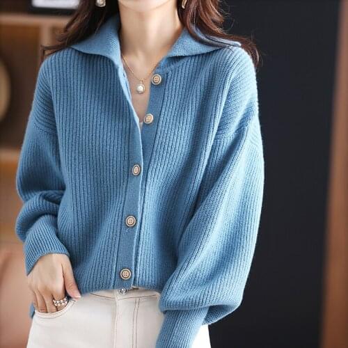 High-end cashmere cardigan Women New 2021 Autumn Winter Womens Sweaters Oversize wool Coat Female Pull