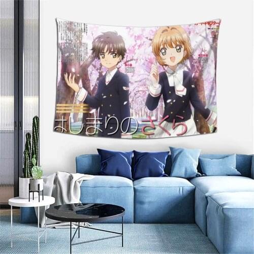 Japanese anime Cardcaptor Sakura Tapestry Wall Hanging Beach Mat TapestryYoga Mat Home Bedroom Cardcaptor Sakura Art Tapestry