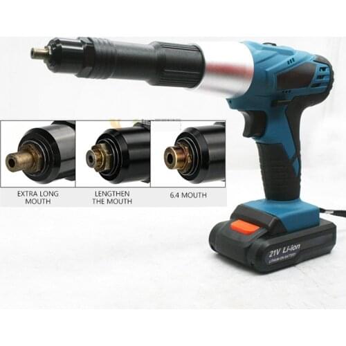 21V Electric rivet gun portable cordless rechargeable electric blind riveter gun support 2.4-4.8mm rivet