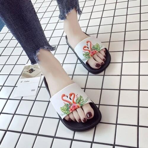 Women Flamingo slippers Summer Women Slides Thick Soled Slippers Summer Platform Sandals Woman Flip Flops Zapatillas Mujer