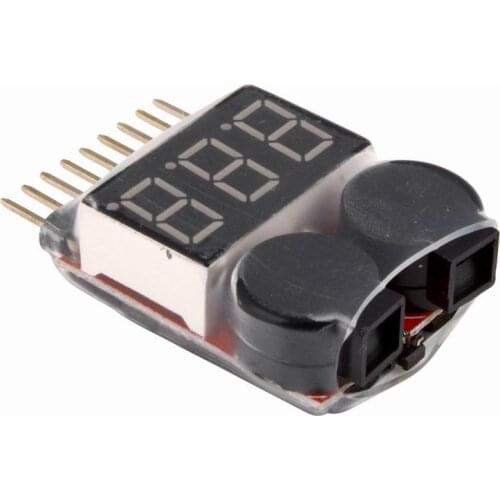 1-8S Low Voltage Battery Tester Buzzer Alarm 1-8S Lipo/Li-ion/Fe Battery Voltage Tester For RC BB Ring