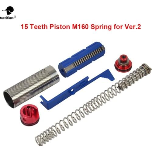15 Teeth Piston/Cylinder/Cylinder Head/Piston Head/Spring Guide/Tappet Plate Airsoft AEG Tune Up Torque Kit for M4 160 Spring