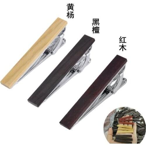 20pcs/lot 5CM Wooden Tie Clips Vintage Wood Tie Clip Tie Pin Bars Mens Jewelry Wedding/Business Fathers Day Gift